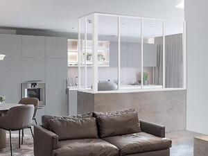 Vetrata angolare L120 x L60 x H105 cm in Alluminio termolaccato Bianco Stile atelier - BAYVIEW