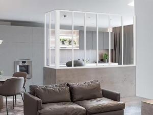Vetrata angolare L180 x L60 x H105 cm in Alluminio termolaccato Bianco Stile atelier - BAYVIEW