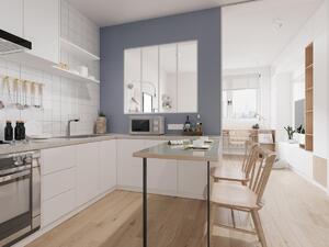 Vetrata stile industriale 120 x 105 cm in Alluminio termolaccato Bianco - BAYVIEW