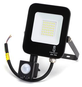 Faro proiettore Led 20W Nero da esterno IP65 Bianco freddo 6500K con sensore crepuscolare e di movimento Aigostar