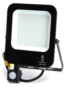 Faro proiettore Led 50W Nero da esterno IP65 Bianco neutro 4000K con sensore crepuscolare e di movimento Aigostar
