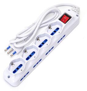 Ciabatta multipresa elettrica 12 posti con cavo da 1,5m – 8 Prese Bipasso + 4 Prese Schuko Aigostar