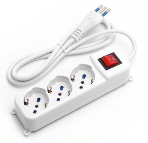 Ciabatta multipresa elettrica 3 posti con cavo da 1,5m – 3 Prese Schuko+Bipasso Aigostar