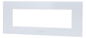 Placca 7 moduli 506 in vetro bianca compatibile anche con BTicino Livinglight