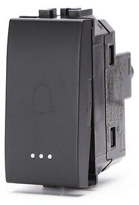 Pulsante Campanello 16A nero compatibile anche con BTicino Livinglight