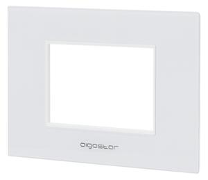 Placca 3 moduli 503 in vetro bianca compatibile anche con BTicino Livinglight