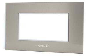 Placca 4 moduli 504 in vetro grigia compatibile anche con BTicino Livinglight