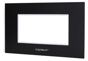 Placca 4 moduli 504 in alluminio nera compatibile anche con BTicino Livinglight