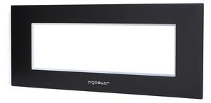 Placca 7 moduli 506 in alluminio nera compatibile anche con BTicino Livinglight