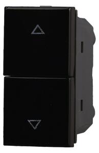 Doppio Pulsante Saliscendi con frecce 10A interbloccato nero compatibile anche con BTicino Axolute