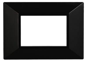 Placca 3 moduli 503 in plastica nera Piramide compatibile anche con BTicino Axolute