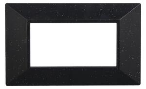 Placca 4 moduli 504 in plastica nera brillante Piramide compatibile anche con BTicino Axolute