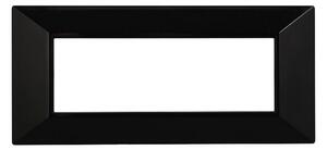 Placca 6 moduli 506 in plastica nera Piramide compatibile anche con BTicino Axolute