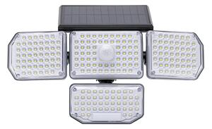 Faro Led con pannello solare 214 Led IP65 Bianco freddo 6500K faretti orientabili con telecomando sensore crepuscolare e di movimento Aigostar