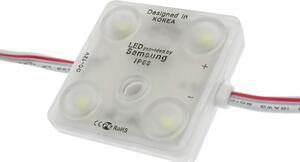 Moduli Led SMD 12V 2W 4 Led IP68 catena 20pz per insegne pubblicitarie Bianco freddo 6500K M LEDME