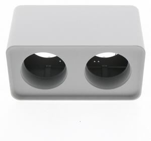 Portafaretto fisso per faretto Cobfix 10W da superfice 200x110mm Bianco Rettangolare 2 posti M LEDME