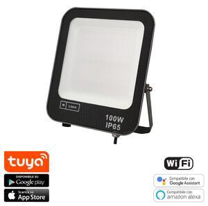 Faro proiettore Led Smart Tuya 100W WiFi RGB + CCT luce regolabile e dimmerabile M LEDME