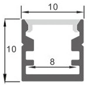 Profilo Led piatto U Nano per strisce Led 12-24V a superfice 2 metri in alluminio M LEDME