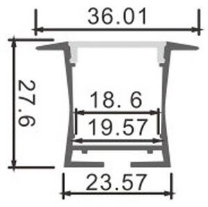 Profilo Led piatto U Bify per strisce Led 12-24V da incasso 2 metri in alluminio M LEDME