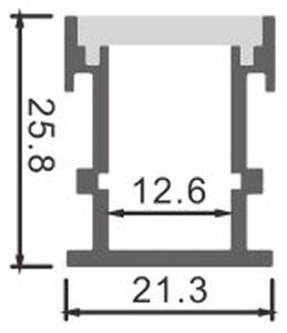 Profilo Led da pavimento esterno Ufeg per strisce Led 12-24V da incasso 2 metri in alluminio M LEDME
