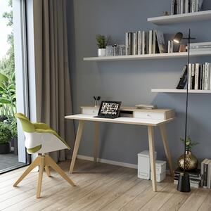 Scrivania 20070 cm 120x60 gambe in legno massello finitura rovere pian