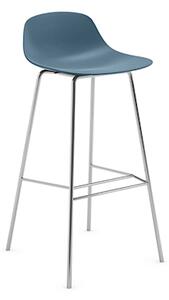 Sgabello PURE LOOP MINI 4G struttura cromata colore azzurro polvere