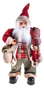 Babbo con Violino Musica e Movimento Uso interno H60 cm Rosso