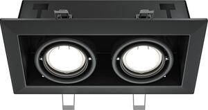 Maytoni Lampada da soffitto moderna a 2 luci, GU10, nera, in metallo, dimmerabile, IP20