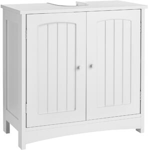 TecTake GmbH 405366 mobiletto sottolavabo jasper, 2 scomparti, capacità di carico 35 kg - bianco