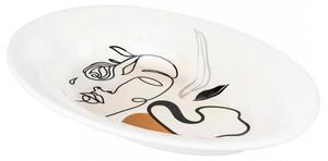 Piatto Design Ovale in Ceramica 47x34 cm - Viso - Multicolor