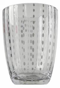Set 6 pz Bicchiere acqua 300 ml in vetro con pois e superficie