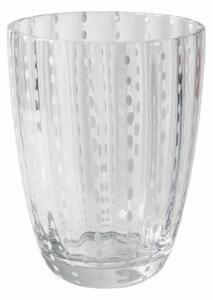 Set 6 pz Bicchiere acqua 300 ml in vetro con pois e superficie