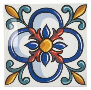 Set 6 Piatti piani quadrato 30 cm in porcellana decorata Espana -
