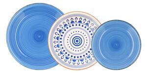 Servizio di Piatti Quid Tribal Vita Azzurro Ceramica (18 Pezzi)