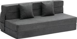 Divano letto pieghevole 3 in 1 Divano letto pieghevole con 2 cuscini Grigio scuro Queen