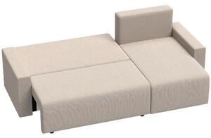 HOMCOM Divano Angolare con Funzione Letto e Chaise Longue Reversibile, Divano 3 Posti a Forma di L in Effetto Pelle Scamosciata Sintetica, Beige | Aosom Italy
