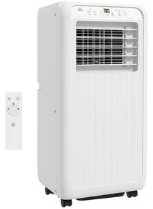HOMCOM Condizionatore Mobile per Stanze fino a 28m², con Deumidificatore, Timer 24H, Ruote, Kit per Montaggio su Finestra, 33x28x68,5 cm, Bianco | Aosom Italy