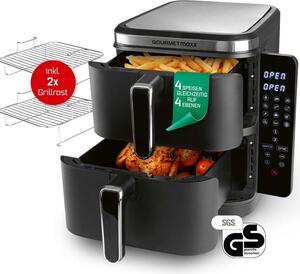 GOURMETmaxx FryUp Friggitrice verticale a doppia camera - 4 livelli - 10 litri