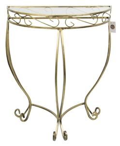 Tavolo consolle con piano in vetro Ava 72 cm