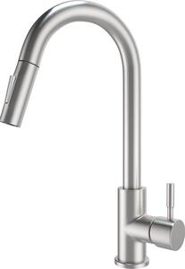 Rubinetto da cucina ad alta pressione con doccetta estraibile, rubinetto girevole a 360 gradi, rubinetto da cucina, due livelli di getto, sabbiato