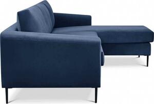 DecHome Divano Angolare 3 Posti Moderno con Chaise Longue in Tessuto Dimensioni 181x96x84cm colore Blu - Kos