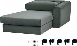 DecHome Divano Angolare 3 Posti Moderno con Chaise Longue in Tessuto Dimensioni 181x96x84cm colore Grigio - Kos
