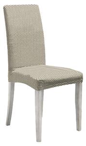 Set 2 Coprisedie con Schienale Elasticizzati in Poliestere Fashion Panna