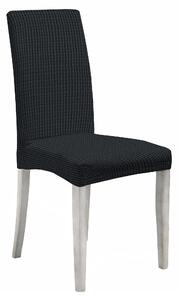 Set 2 Coprisedie con Schienale Elasticizzati in Poliestere Leslie Grigio Scuro