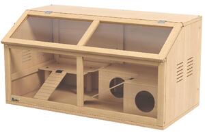 AllMyPets Gabbia per Criceti con Piattaforma Scalette Capanna e Ponte in Legno di Abete 85x45x44 cm - 1NDAM370