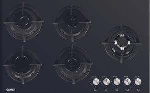 Samet Piano Cottura a Gas 5 Fuochi 90 cm Materiale Vetro colore Nero - Minerva90NE