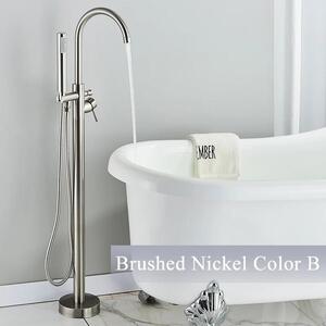 Rubinetto per vasca da bagno, bocca girevole, comando monocomando, nichel spazzolato B