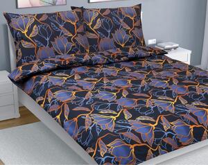 Set di lenzuola in cotone - 1 set 180x220, 70x90 - blu scuro, dorato