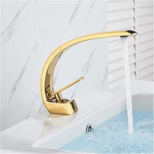 Rubinetto moderno - Oro - Miscelatore - Interamente in rame - Rubinetto da bagno - Rubinetto da cucina - A risparmio idrico - Miscelatore da bagno - Con attacco G3/8