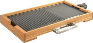 Griglia elettrica plancha 2000w 51x25,5cm Kitchen chef KCWOODPLA2000